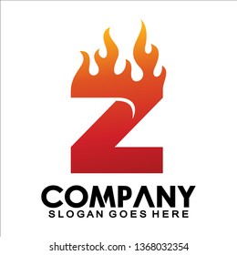 Letter Z logo with fire flame shape, emblem, design concept, creative symbol, icon business or corporate