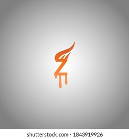 Letter Z logo with fire flame shape.