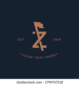 Letter Z logo with flag. creative minimal monogram symbol. Universal elegant vector sign design. Premium business logotype. Graphic alphabet symbol for corporate business identity