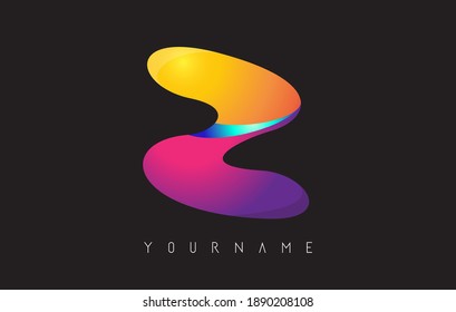 Letter Z logo with gradient color design. Business card templates. Colorful rounded vector illustration with Z letter.
