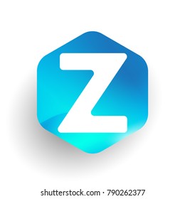 Letter Z logo in hexagon shape and colorful background, letter combination logo design for business and company identity.
