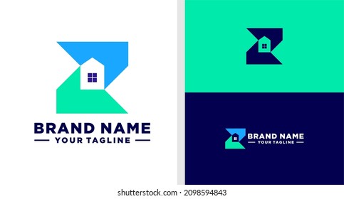 LETTER Z LOGO HOME NEGATIVE SPACE MODERN EDITABLE