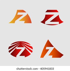 Letter Z logo Icons Set Vector Graphic Design
