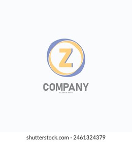 Letter Z logo. Initial flat letter logo design template