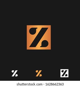 Letter Z logo inside gold square