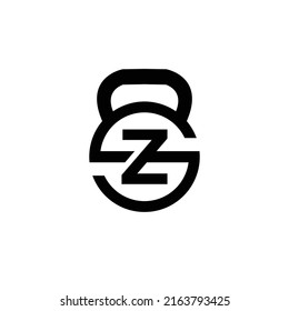 Letter Z logo with kettlebell | Fitness Gym logo | vector illustration of logo design