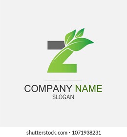 Letter Z logo with leaf element