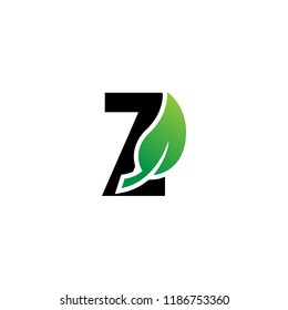 Letter Z logo with leaf element, Arbor Day. Ecology concept