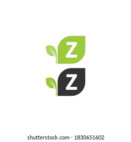 Letter Z  logo leaf icon design concept vector