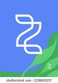 Letter Z logo mark in a simple, organic monoline style, for your initials, ornaments, design elements.