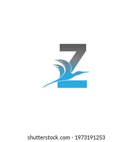 Letter Z logo with pelican bird icon design vector