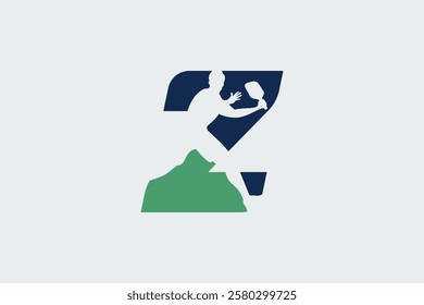 letter z logo with pickleball player silhouette. It is good for team logo, club, shirt, sticker, etc.