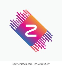 letter z Logo with Pulse music player element. Logo template electronic music, equalizer, dj, nightclub, disco. Audio wave logo concept, Multimedia