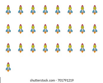 Letter A - z logo with rocket pixel texture 