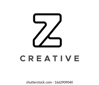 Letter Z logo simple and elegant with linear style