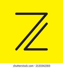 Letter Z Logo Template Abstract Vector Illustration - Yellow Background- lines Logotype Vector Design Template
