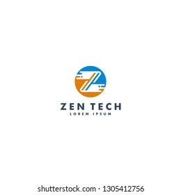 Letter Z logo template, Technology icon design. vector