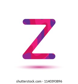 Letter Z logo template. Vector paper-cut alphabet. 