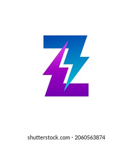 Letter Z logo and thunder design combination
