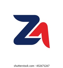 letter Z and A logo vector.