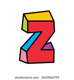 letter Z logo vector colorful playful isolated on white background