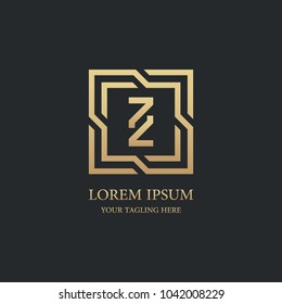 letter z logo vector design. geometric luxury gold symbol icon template.