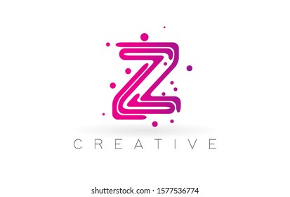 Letter Z logo. Vector Design with Dots