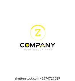 Letter Z Logo Vector Design Illustration with Company Name and Your Text Here. Logo Template on white background.