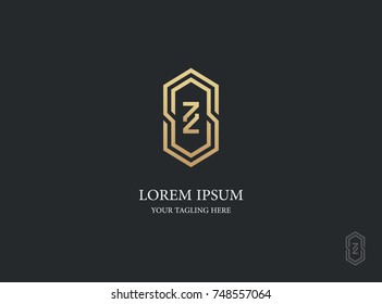 letter z logo vector design. geometric luxury gold symbol icon design template.