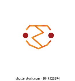 ilustración vectorial de logotipo de letra z diseño de línea de alimentación colorida