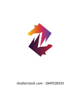 diseño de color de caballo con el logotipo z