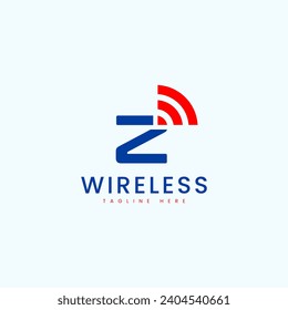 Letter Z Logo with WIfi Logo Icon Vector Template