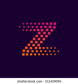Letter Z logo.Dots logo colorful,pixel shape logotype vector design