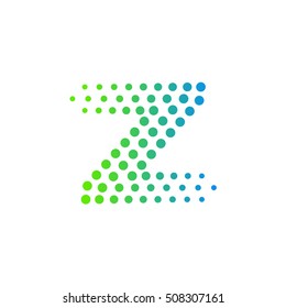 Letter Z logo.Dots logo,dotted shape logotype vector design