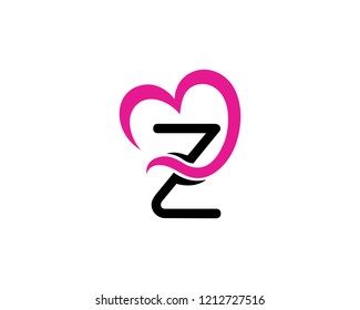 Letter Z Love Logo Template Design Vector, Emblem, Concept Design, Creative Symbol, Icon