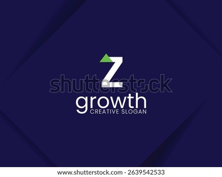 Letter Z lowercase monogram logo design template with arrow up. simple and minimalist finance, invest and investment logo