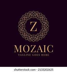 letter Z luxurious circular lace elegance vector logo design