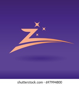 Letter Z Luxury Company Logo for Jewelry business, Vector elegant Z Emblem with stars. Abstract Vector Symbol.