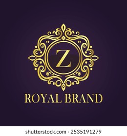 Letter Z luxury gold logo concept