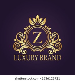 Letter Z luxury gold logo concept