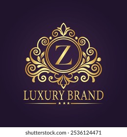 Letter Z luxury gold logo concept