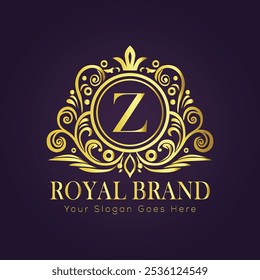 Letter Z luxury gold logo concept