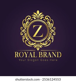 Letter Z luxury gold logo concept