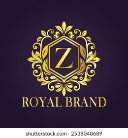 Letter Z luxury gold logo concept