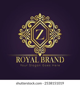 Letter Z luxury gold logo concept