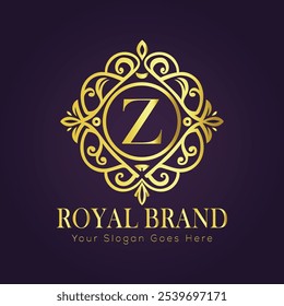 Letter Z luxury gold logo concept