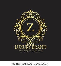 Letter Z luxury gold logo concept
