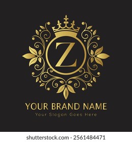 Letter Z luxury gold logo concept
