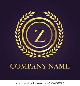 Letter Z luxury gold logo concept