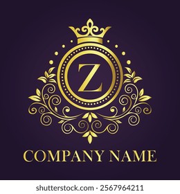 Letter Z luxury gold logo concept